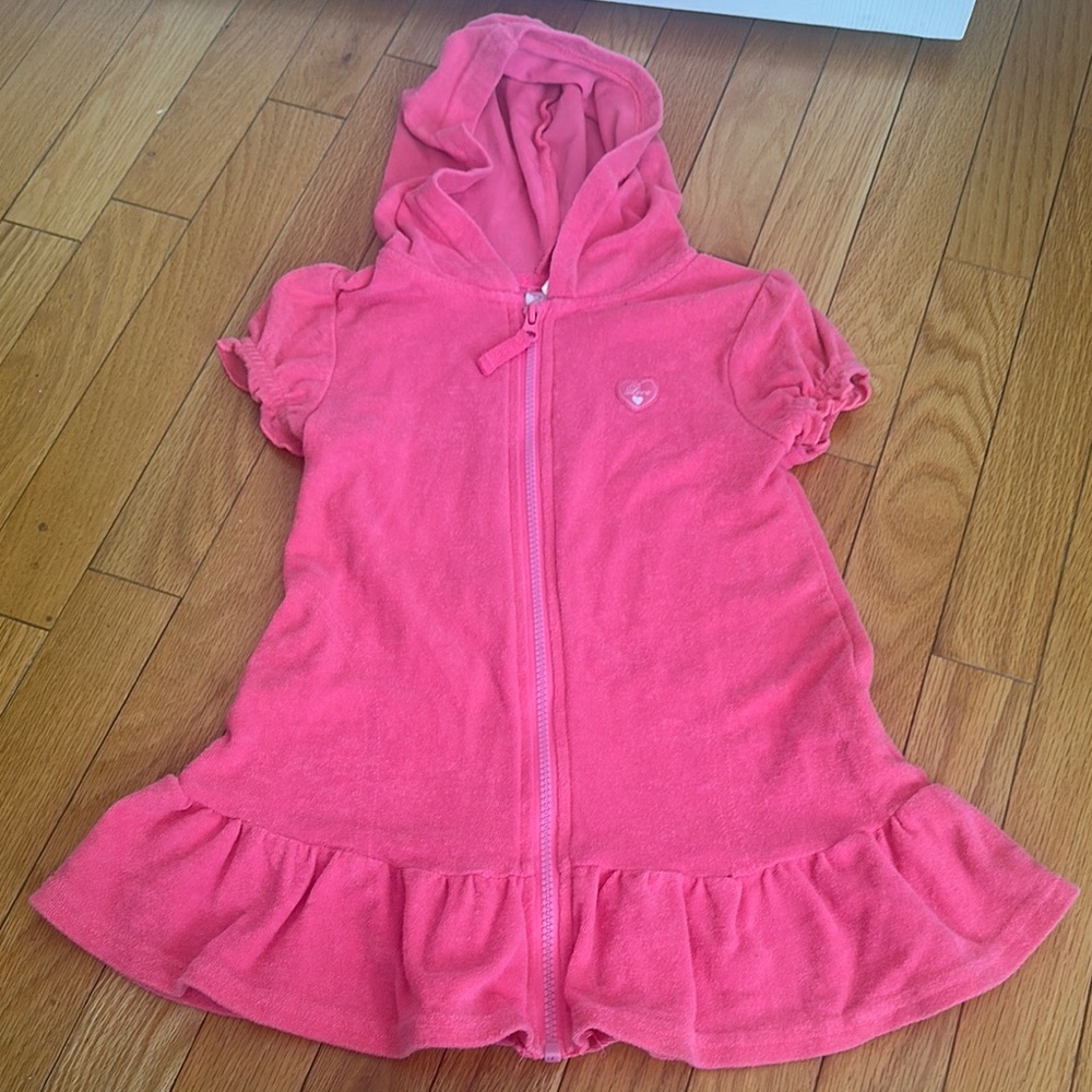 Pink Hooded Terrycloth Coverup Dress size 4